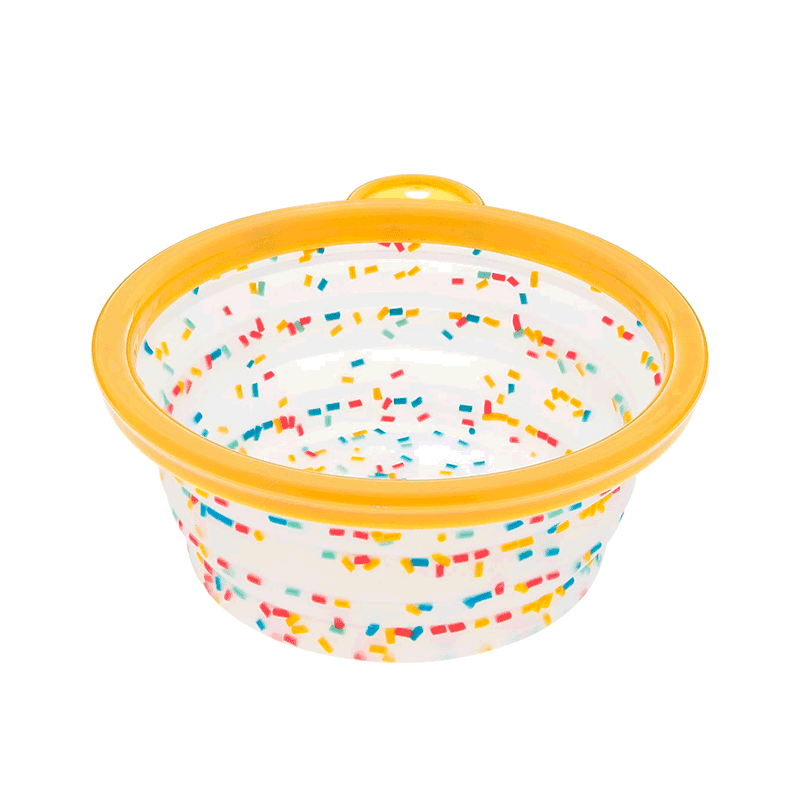 Ferribiella Bowl Plegable de viaje para perro Confeti